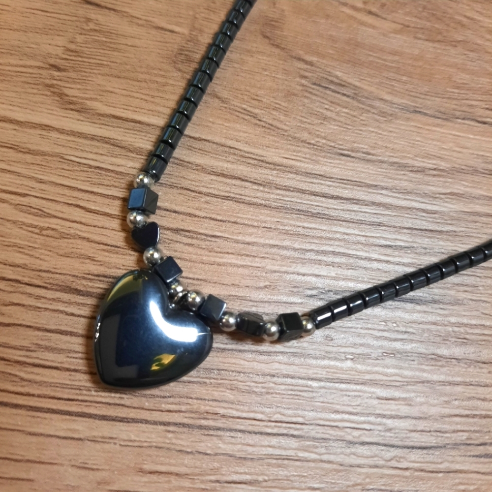 Heart Hematite Necklace
